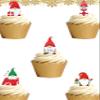 16 Stand Up Cute Christmas GNOMES Themed Edible Wafer paper Cake Toppers Decorations view 1