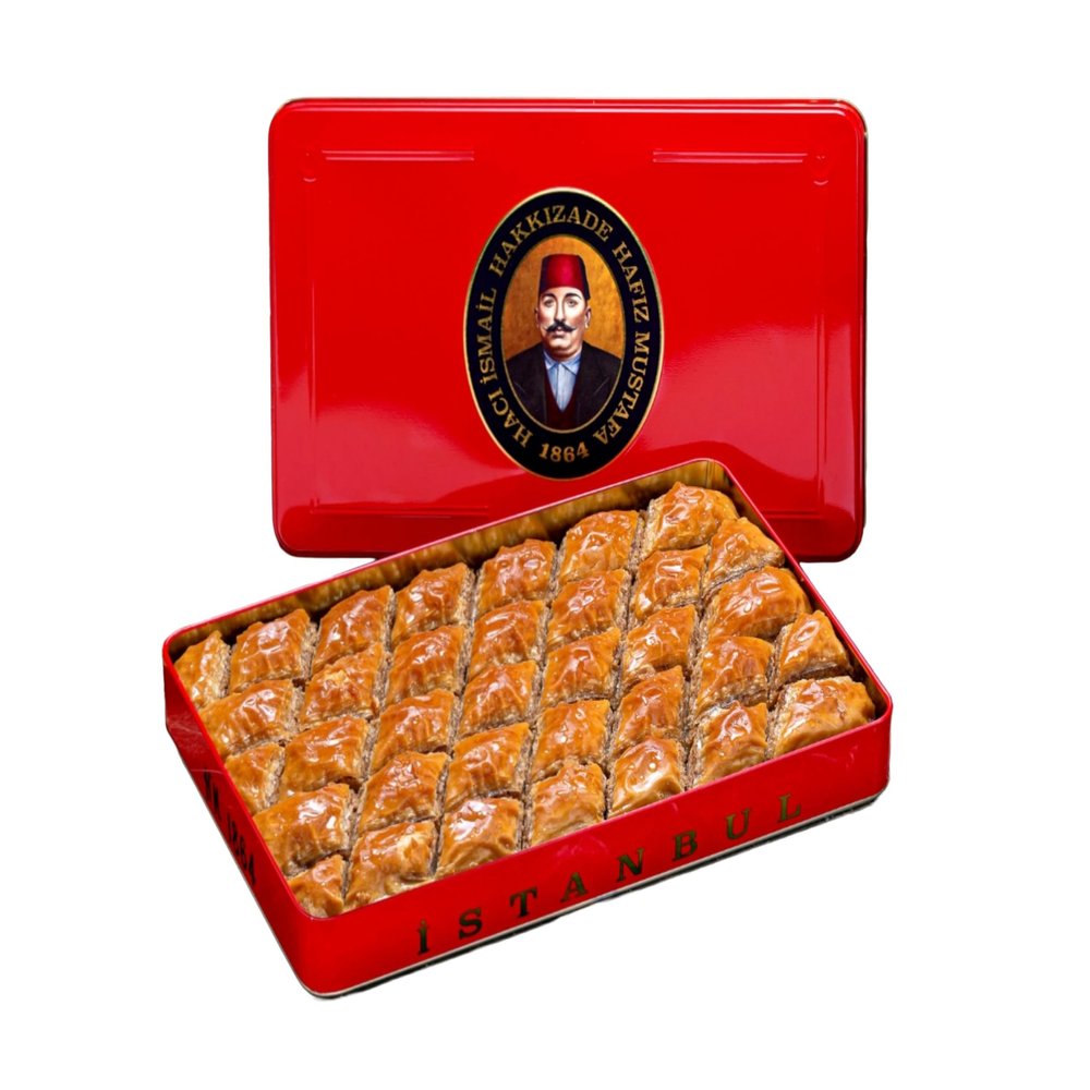 Hafiz Mustafa 1864 Istanbul Baklava Pastry Box - Baked Baklava Dessert Snacks Made from Fresh Phyllo Dough Sheets, Pistachio, Hazelnut, Walnut - Turkish Sweets Tray Gift Ideas for Birthday, Christmas