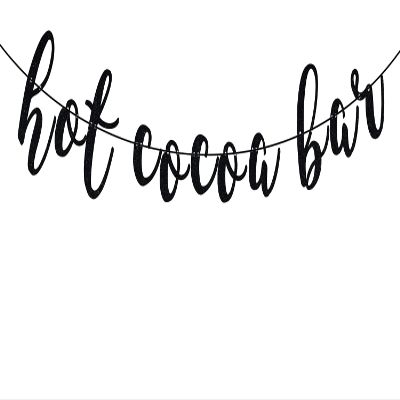 Hot Cocoa Bar Banner, Hot Cocoa Bar Decorations, Its Cold Outside Bar Sign, Wintertime Holidays Christmas Party Decor, Hot Chocolate Bar Decorations Black Glitter