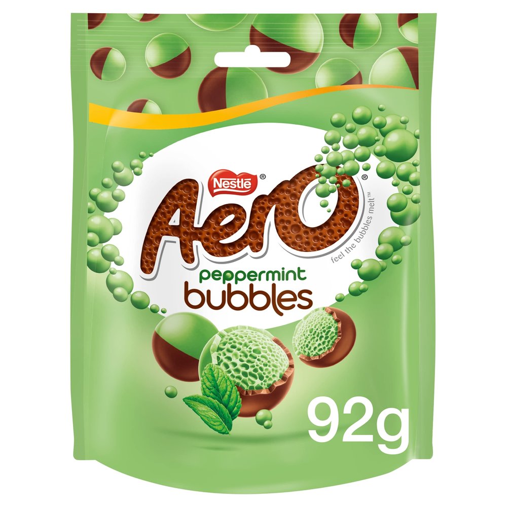 Aero Bubbles Peppermint Milk Chocolate Sharing bag, 8x 92g Bags, Chocolate Multipack