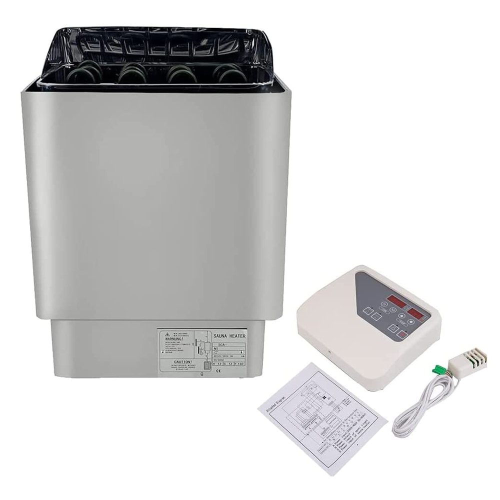 UIGJIOG Sauna oven sauna set 220 V stainless steel dry steam bath,stove with external control,temperature 32-210 F for 5-13 m room, home, sauna room, bathroom, shower, spa,9 kW