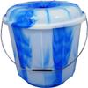 5L Litre Multipurpose Tie Dye Design Plastic Bucket Bin and Lid with Carry Metal Handle Multipurpose Kitchen Food Storage Car Washing Garden Storage Animal Feeding Bucket (Blue) view 1