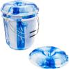 5L Litre Multipurpose Tie Dye Design Plastic Bucket Bin and Lid with Carry Metal Handle Multipurpose Kitchen Food Storage Car Washing Garden Storage Animal Feeding Bucket (Blue) view 2