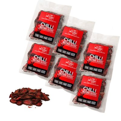 6 x 58g Bags Chilli Slices Beef Biltong THE BILTONG SHOP High Protein Savoury Low Carb Snack