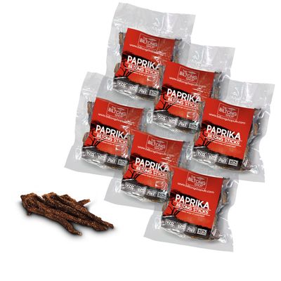 6 x 58g Bags Paprika Sticks Beef Biltong THE BILTONG SHOP High Protein Savoury Low Carb Snack