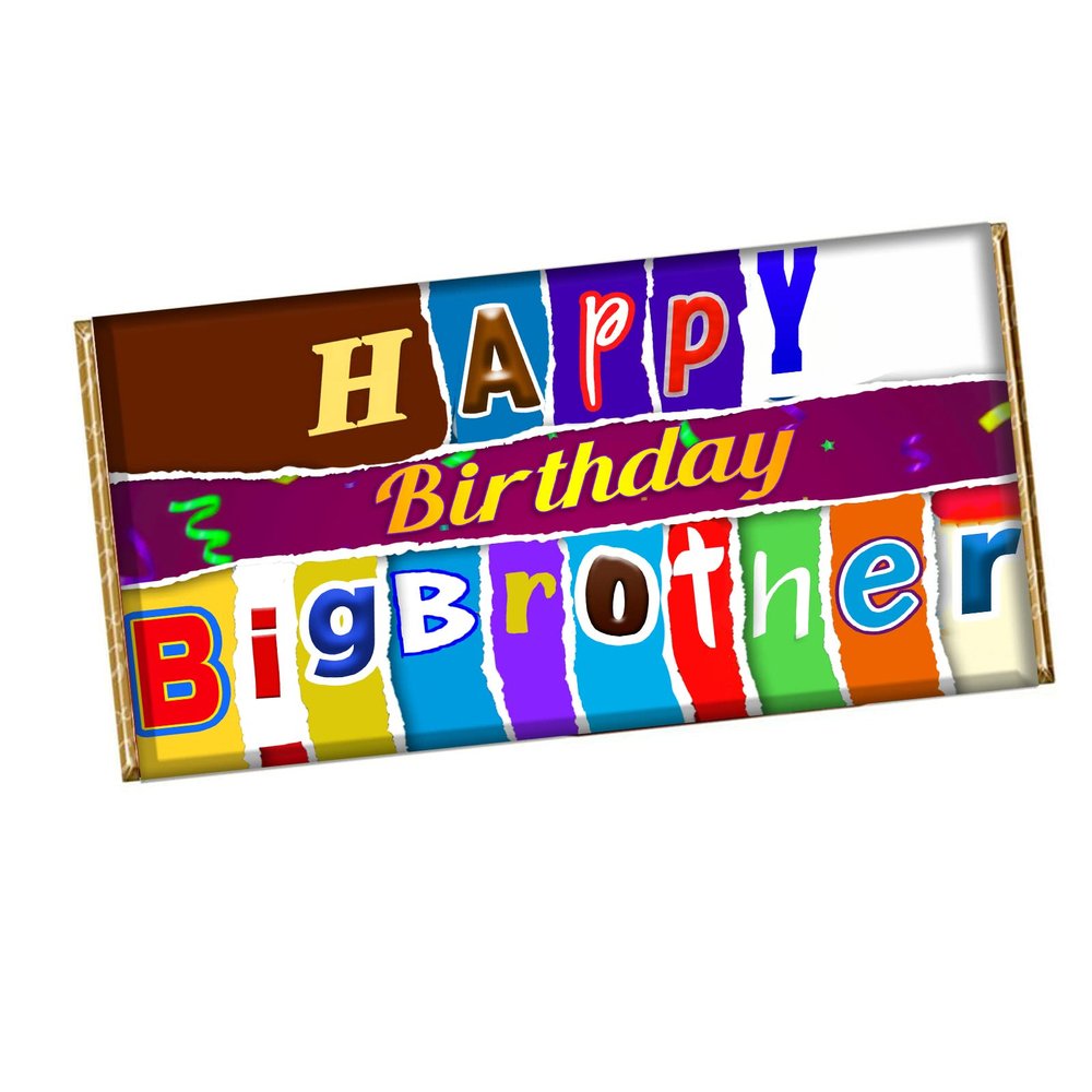 Happy Birthday Big Brother Chocolate Bar Wrapper Novelty Gift For Brother Boy CH-548 (with chocolate)