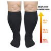 7XL Wide Plus Size Calf Compression for Men and Women 20-32 mmHg Nursing Athletic Travel Flight Socks Shin Splints Knee High - Black XXXXXXX-Large view 2