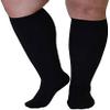 6XL Wide Plus Size Calf Compression for Men and Women 20-32 mmHg Nursing Athletic Travel Flight Socks Shin Splints Knee High - Black XXXXXX-Large view 1