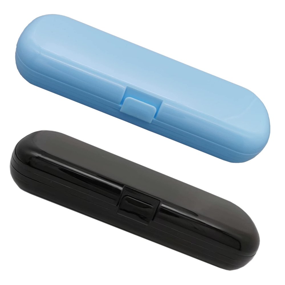 2 Pcs Electric Toothbrush Travel Case, Portable Travel Toothbrush Holder for Oral-B Pro and Other Electric Toothbrush Set by Hovesty, Blue and Black,