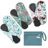 7pcs Set 1 pc Mini Wet Bag +6pcs Absorbent Reusable Sanitary Pads/Washable Cloth Menstrual Pads(Summer,S) view 1
