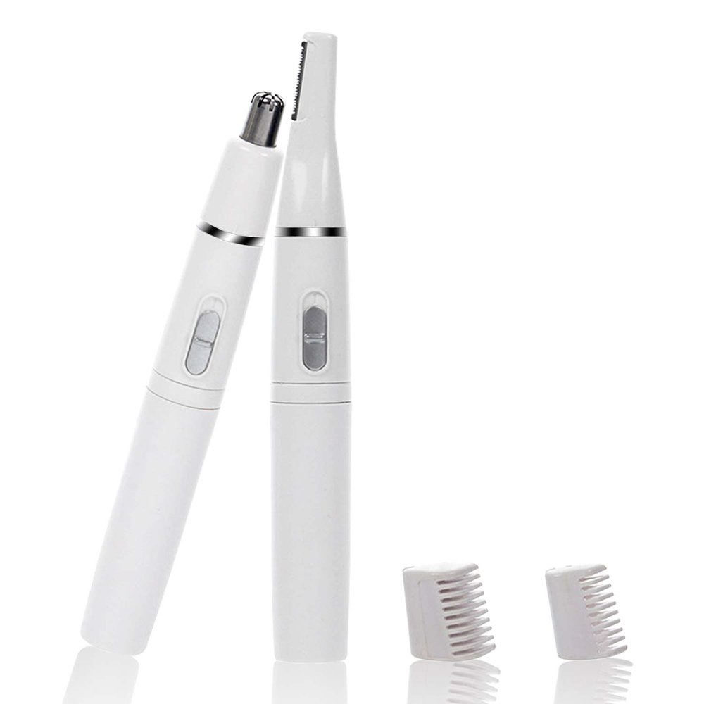 2-in-1 Electric Eyebrow Trimmer, Ear Nose Trimmer for Men and Women, Shaving Nasal Hair Eyebrow Razor for Face Lips Nose Facial Hair Remove Nose Hair Cutter