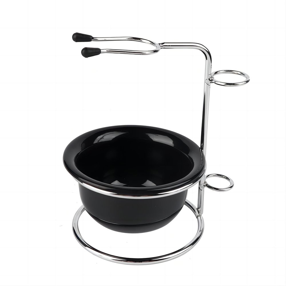 VIFERR Shaving Stand Kit Stainless Steel Razor and Brush Stand Holder Razor Bowl Grooming Set with Soap Bowl for Men