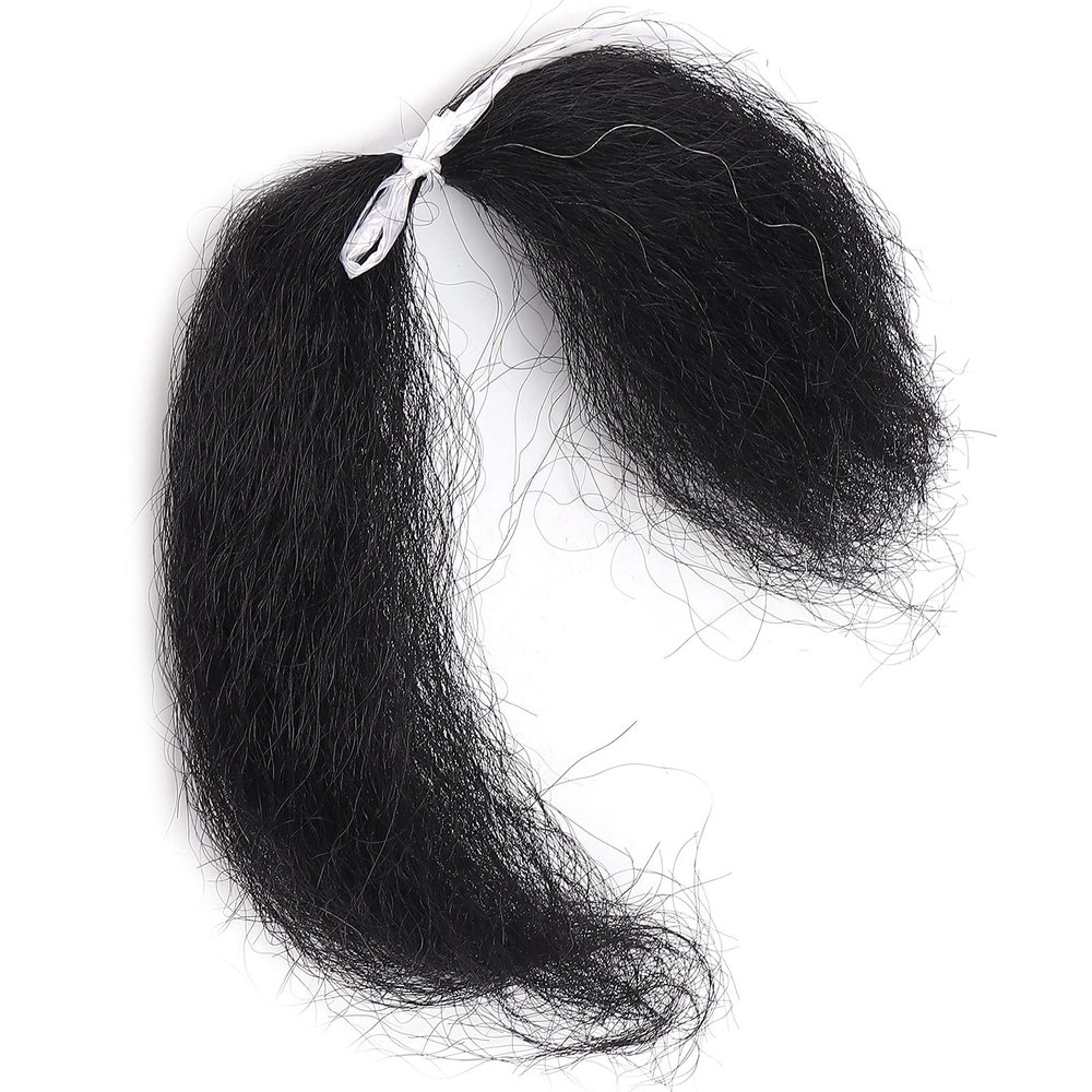 8g Reusable Fake Face Beard Mustache, Simulation Film Makeup Special Effect False Beard for Costume Halloween Party Supplies(black)