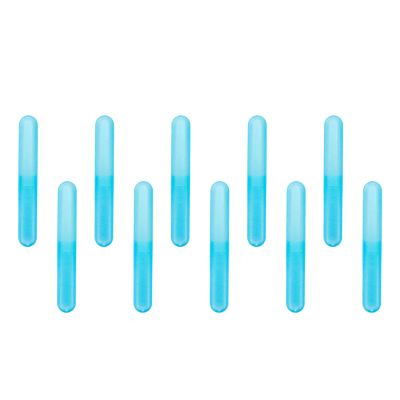 Xiaoyztan 10 Pcs Portable Travel Toothbrush Case Matte Translucent Toothbrush Storage Box Toothbrush Bucket Toothpaste Travel Container (Blue)