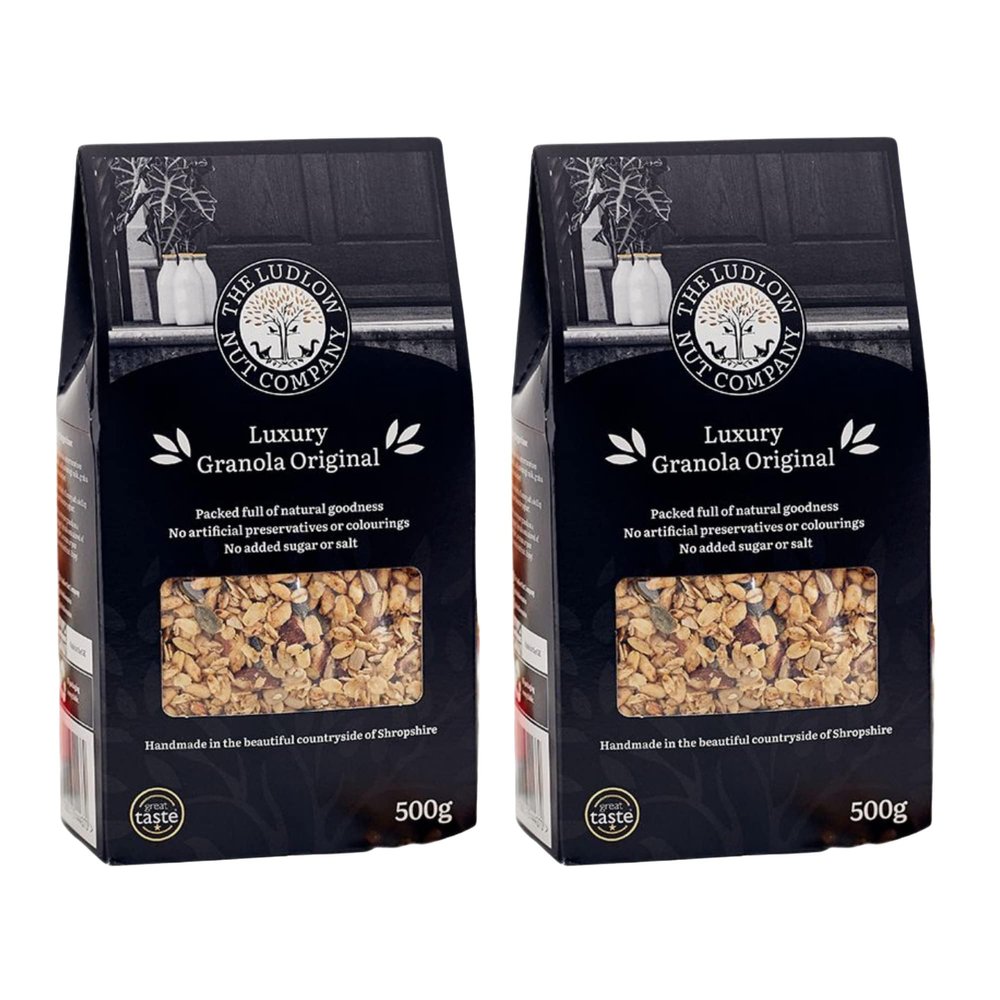 Luxury Original Granola by Ludlow Nut - Breakfast Cereal - Contains Almonds, Oats, Seeds, and Maple Syrup - Source of Vegan Protein and Fibre (2 x 450g)