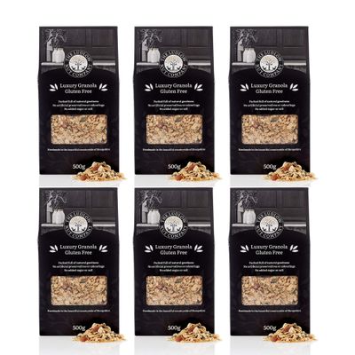Gluten-Free Granola by Ludlow Nut - Breakfast Cereal Bowl - Healthy Snack - Contains Mixed Nuts, Oats, Puffed Rice, and Sweet Maple Syrup (6 x 450g)