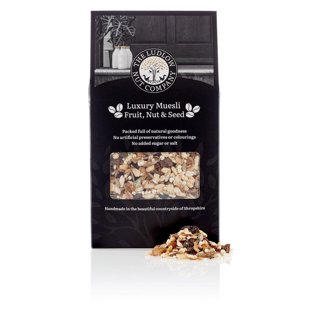 Muesli - Fruit, Nut & Seed by Ludlow Nut - Contains Jumbo Oats, Wholegrain Cereals, Almonds, Cashew Nuts, Brazil Nuts, Seeds - Healthy Breakfast Cereal (1 x 600g)