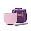 TOPFUND Morganite Fusion 432Hz F Note Crystal Singing Bowl Heart Chakra 8 Inch with Heavy Duty Carrying Case and Suede Mallet view 1