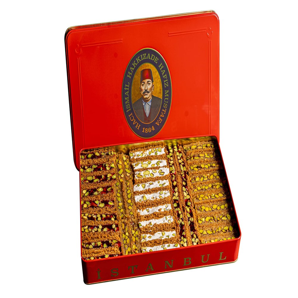Hafiz Mustafa 1864 Istanbul, Turkish Delight, Ottoman Kadaifi, Dessert Snacks, Pistachio, Pomegranate, Milk - Turkish Sweets Tray Gift Ideas for Birthday, Christmas