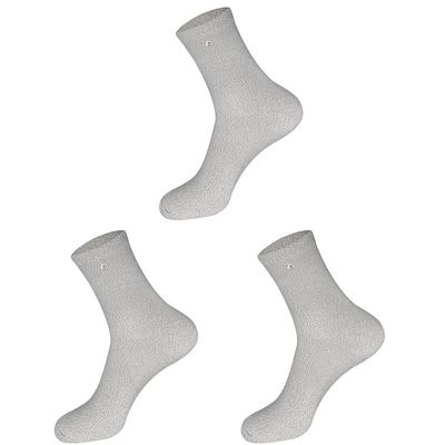 Zyxdk Conductive Socks for TENS EMS Machine, Silver Fiber Electrode Pain Relief Massage Stockings, One Size fits most (Color : Gray 3 Pair)
