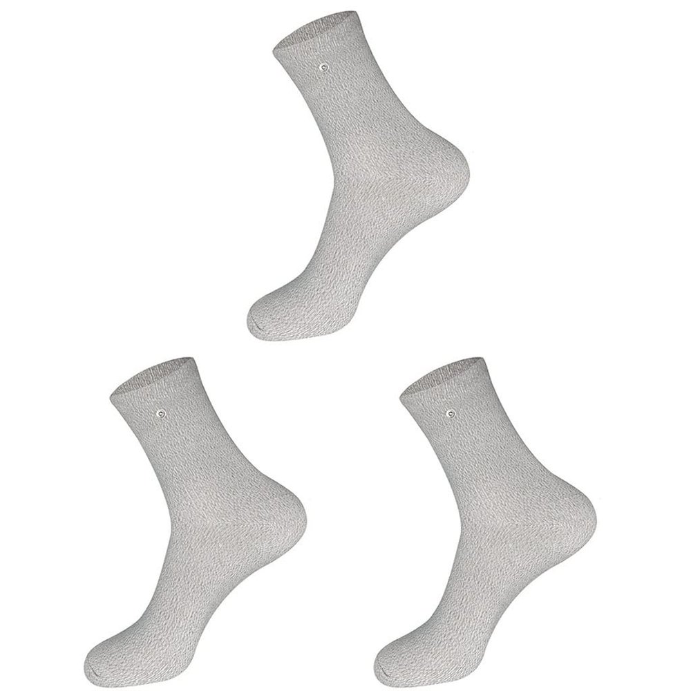 Zyxdk Conductive Socks for TENS EMS Machine, Silver Fiber Electrode Pain Relief Massage Stockings, One Size fits most (Color : Gray 3 Pair)