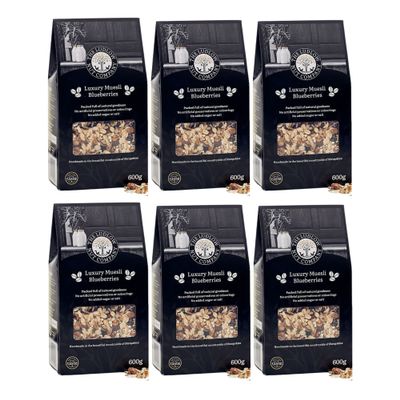 Ludlow Nut Muesli - Blueberry (600g, 2 x 600g, 6 x 600g)- Contains Moist Blueberries, Oats, Cereals and a Host of Fruit and Nuts. (6 x 600g)