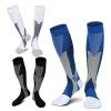 3 Pairs Compression Socks for Men & Women Circulation 15-20mmHg Knee High Compression Socks Best Support for Nurses, Athletic, Running, Cycling, Flying, Travel (Blue+black+white,XXL) view 1