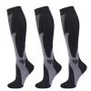 3 Pairs Compression Socks for Men & Women Circulation 15-20mmHg Knee High Compression Socks Best Support for Nurses, Athletic, Running, Cycling, Flying, Travel (Black,XXL) view 1