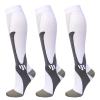 3 Pairs Compression Socks for Men & Women Circulation 15-20mmHg Knee High Compression Socks Best Support for Nurses, Athletic, Running, Cycling, Flying, Travel (White,XXL) view 1