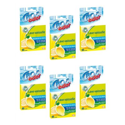 CROC'ODOR 6 x Dishwasher Air Fresheners (20g) - Odour Neutraliser - Special Food Zones