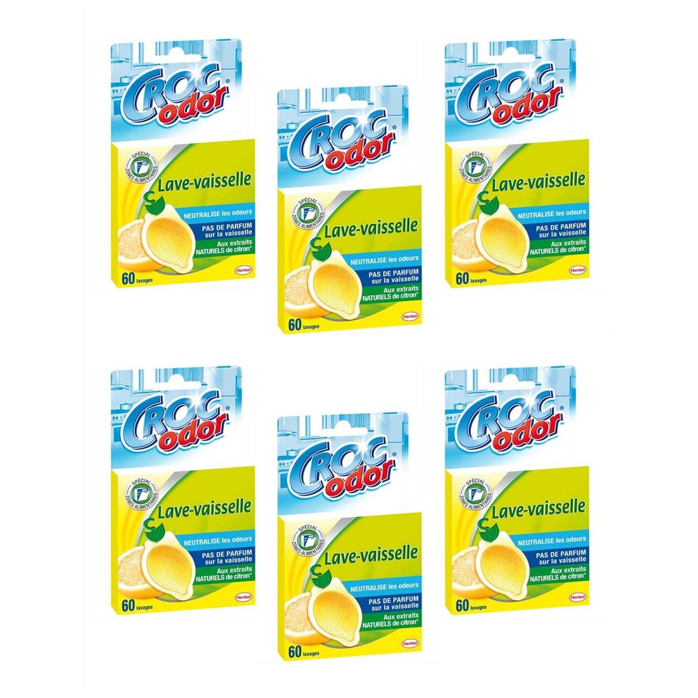 CROC'ODOR 6 x Dishwasher Air Fresheners (20g) - Odour Neutraliser - Special Food Zones