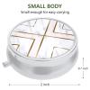 Nipichsha Pill Box, Small Pill Case for Purse & Pocket, Cute Travel Medicine Organizer, Portable Medicine Container Holder to Hold Vitamins, Medication, Fish Oil & Supplement, Geometry Marble view 2
