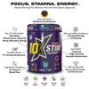 10X Athletic Stim Pre Workout Beta Alanine High Caffeine Creatine Sugar Free Vegan Low Calorie Various Flavours 600g 25/50 Servings (Peach Purge) view 2