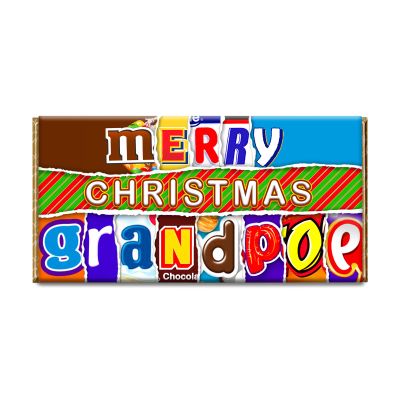 Merry Christmas Grandpop Novelty Chocolate Bar Wrapper Gift Present For Xmas #425 (with chocolate)
