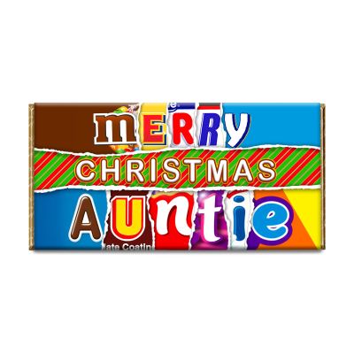 Merry Christmas Auntie Novelty Chocolate Bar Wrapper Love Gift Present For Xmas #448 (with chocolate)