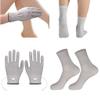 Zyxdk Silver Fiber Electrode Gloves & Conductive Massage Socks with Adapter Electrode Lead Wires for Circulation, Relieve Pain (Color : Gray, Size : L) view 1