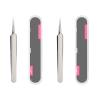 2 Pieces Precision Tweezers Needle Nose Tweezers Straight Stainless Steel Tweezers for Plucking Pimple Popper Tools (2PCS) view 1