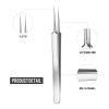2 Pieces Precision Tweezers Needle Nose Tweezers Straight Stainless Steel Tweezers for Plucking Pimple Popper Tools (2PCS) view 2