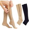 GIVBRO Compression Socks with Zip Stretchy Leg Support for Unisex Varicose Veins Edema Swollen Sore Legs Recovery S/M 2 Pairs view 1
