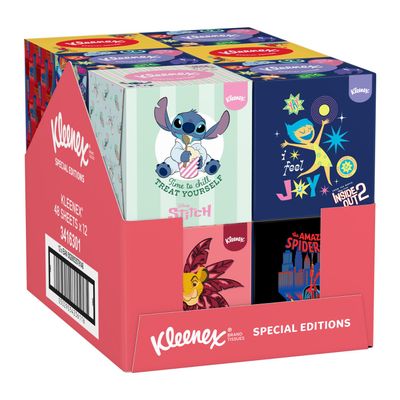 Kleenex Disney Tissue Boxes Assorted Designs 3 Ply 12 Cube Boxes of 48 Tissues