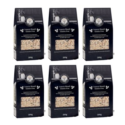 Muesli - Gluten Free (500g, 2 x 500g, 6 x 500g) by Ludlow Nut - High Fiber Cereal- Protein-Rich Containing Oatmeal, Buckwheat Flakes, Fruits & Seeds - Easy to Digest - Delightful Flavour (6 x 500g)