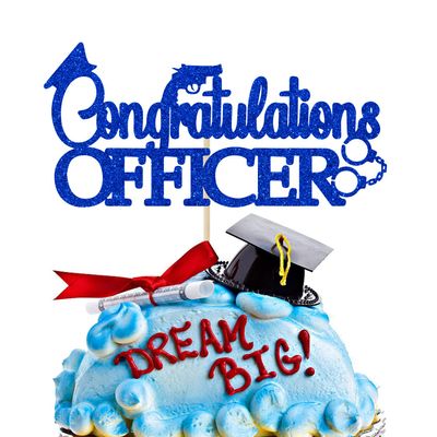 Congratulation Officer Cake Topper, Future Police Officer, Congrats Grad Decorations Blue