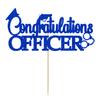 Congratulation Officer Cake Topper, Future Police Officer, Congrats Grad Decorations Blue view 2