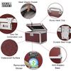 HEWEI WORKS Combination Locking Medicine Box with Portable Storage Case12.2''x 7.2''x 7.6'', Childproof Medication Lock Organizer, Lockbox for Secure Cash, Jewelry, ID Documents (Brown/Medium) view 4