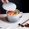 Bowl Ceramic instant noodle with lid large capacity noodle with handle oatmeal breakfast suitable for microwave oven view 2