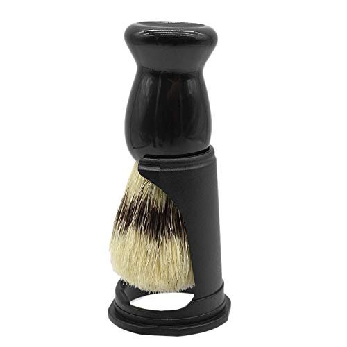 Pmandgk Soft Pig Bristle Wooden Beard Brush Hairdressing Shaving Tool MMNner Cordr Beard Comb Kit SttNder Holder Set