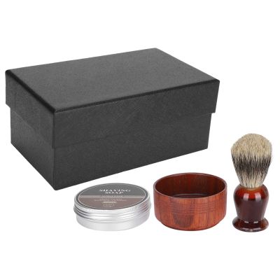 Beard Shaving Kit Wooden Shaving Bowl Hair Shaving Brush Set Mostache Shaving Tool for Men