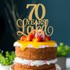 70 Years Loved Cake Topper, Cheers to 70 Years, 70th Birthday Cake Topper, 70th Wedding Anniversary Cake Topper, 70th Anniversary Birthday Party Favor Supplies Gold Glitter view 2