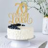 70 Years Loved Cake Topper, Cheers to 70 Years, 70th Birthday Cake Topper, 70th Wedding Anniversary Cake Topper, 70th Anniversary Birthday Party Favor Supplies Gold Glitter view 3