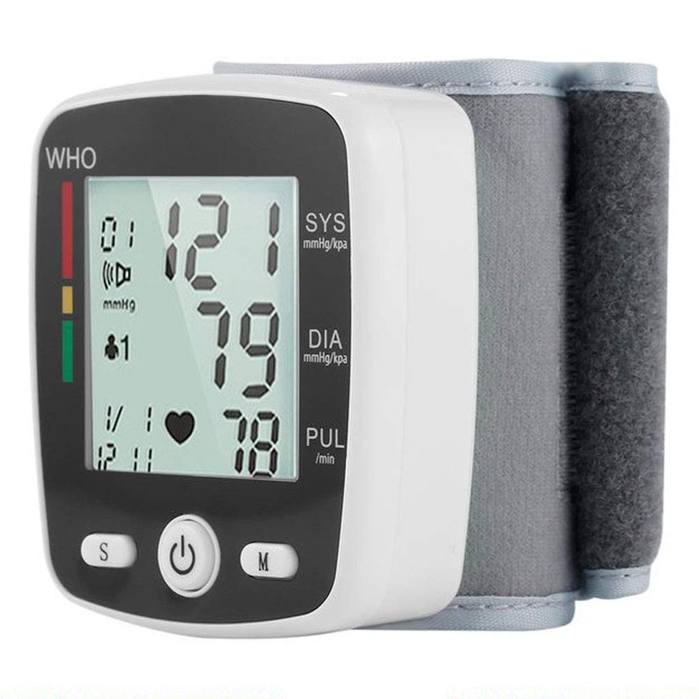 Bontannd Rechargeable Wrist Blood Pressure Monitor Automatic Digital Heart Rate Pr Tonometer Sphygmomanometer 1pc